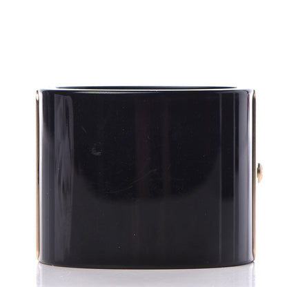 Chanel Resin Crystal CC Cuff Black Gold 3 of 7