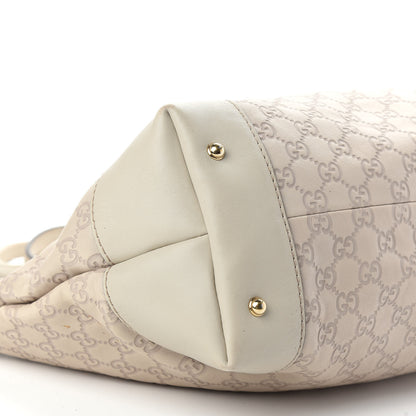 Gucci Guccissima Large Heart Bit Charm Top Handle Tote Off White 8 of 10