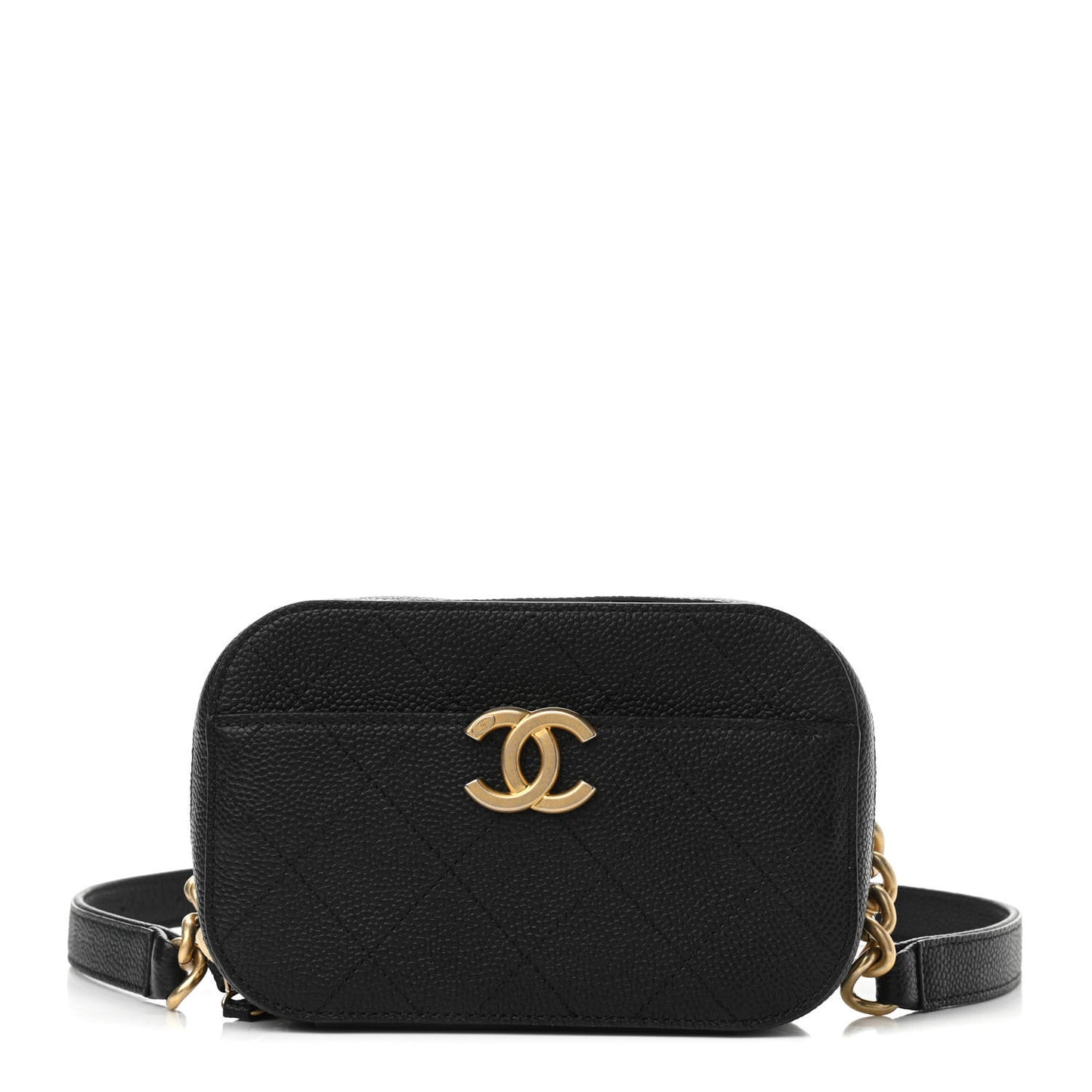 Caviar Quilted Waist Bag Black