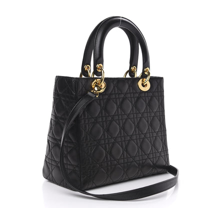 Christian Dior Lambskin Cannage Medium Lady Dior Black 4 of 11