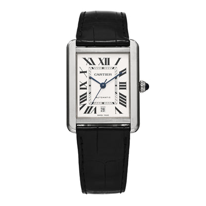 Cartier Stainless Steel Alligator 31mm Tank Solo Automatic Watch 1 of 4