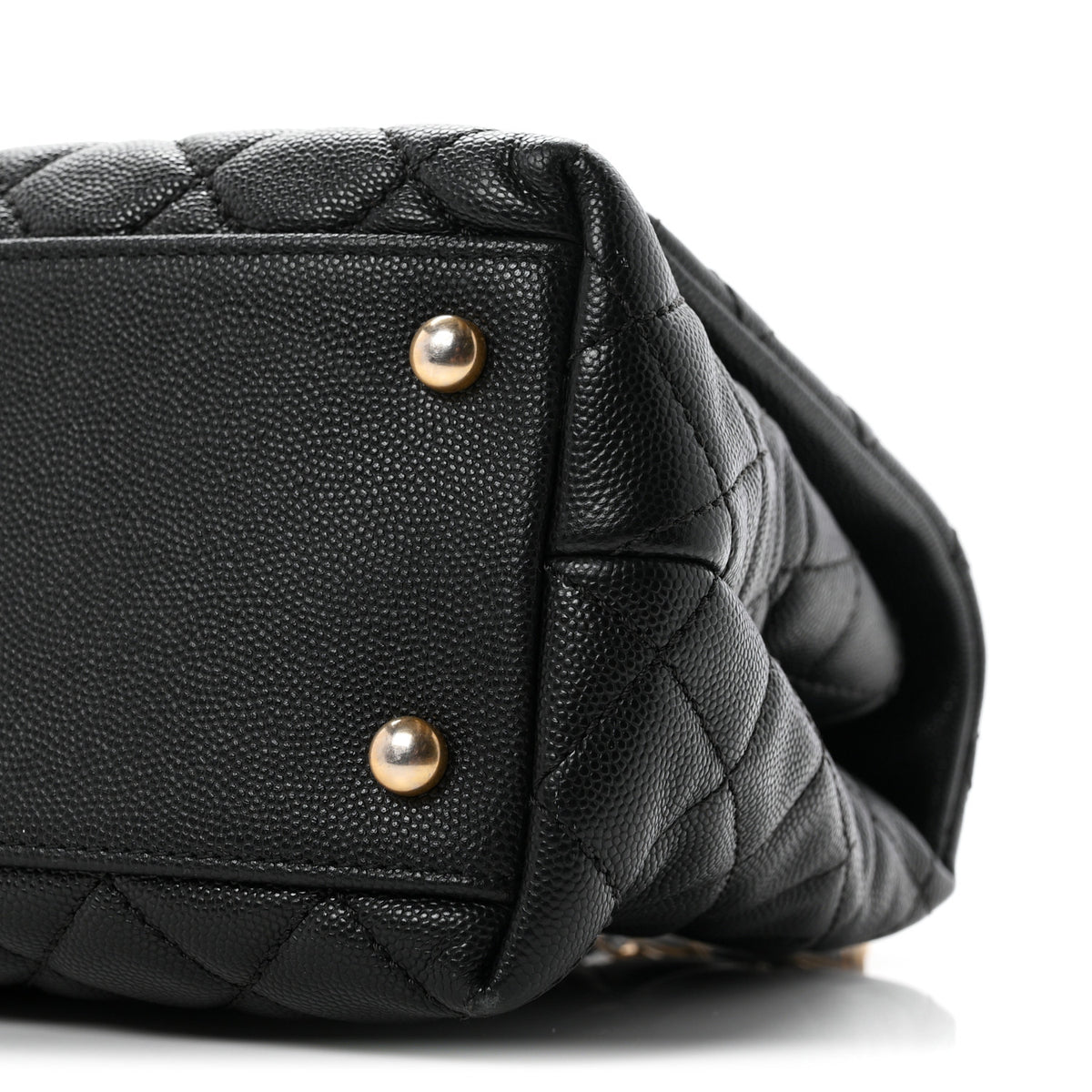 Caviar Quilted Small Coco Handle Flap Black