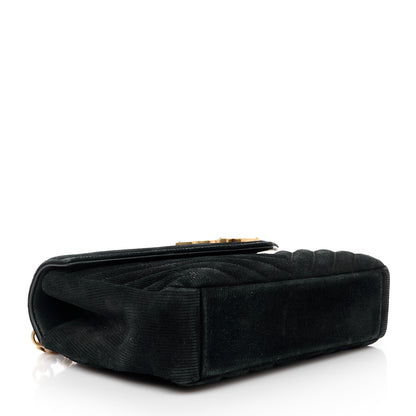 Saint Laurent Suede Matelasse Chevron Monogram Medium College Bag Black 4 of 11