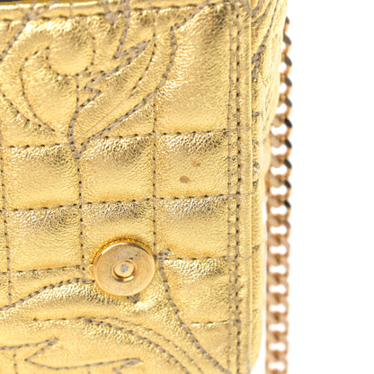 Versace Metallic Nappa Barocco Quilted Medusa Chain Crossbody Gold 22 of 22