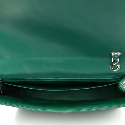 Chanel Lambskin Chevron Quilted Maxi Single Flap Green 5 of 15
