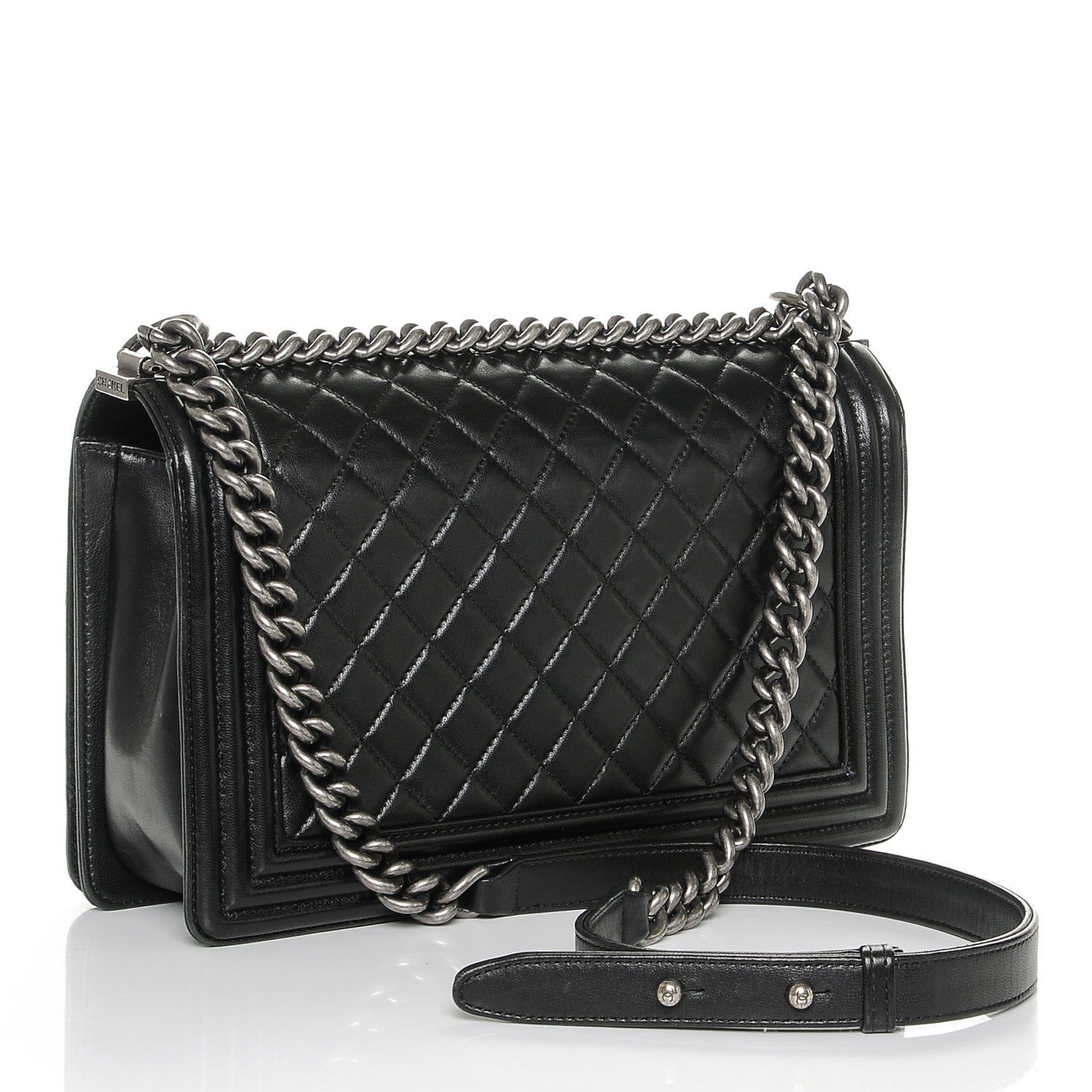 Chanel Lambskin Quilted New Medium Boy Flap Black 3 of 7