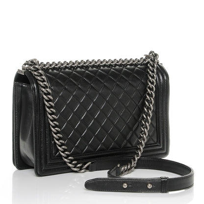 Chanel Lambskin Quilted New Medium Boy Flap Black 3 of 7