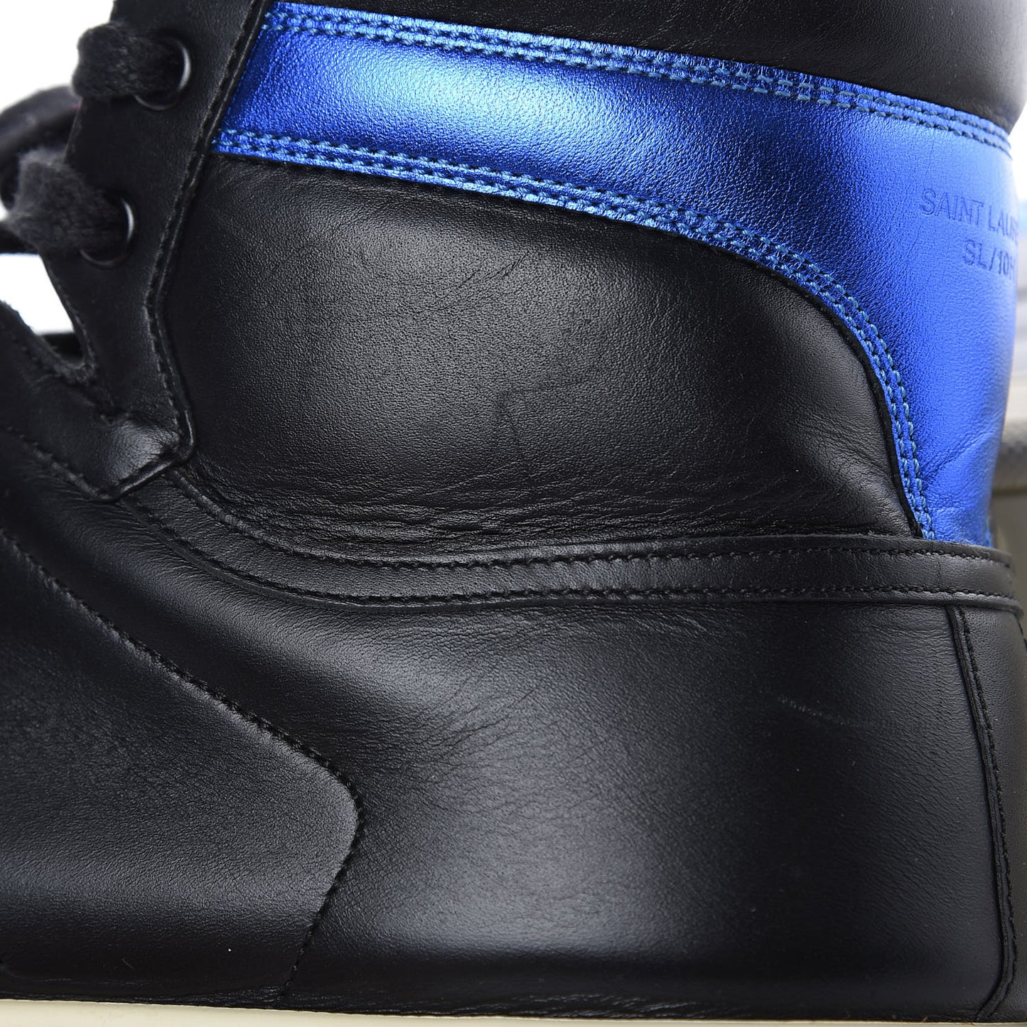 Calfskin Court Classic SL/10H High Top Sneakers 44 Black Blue