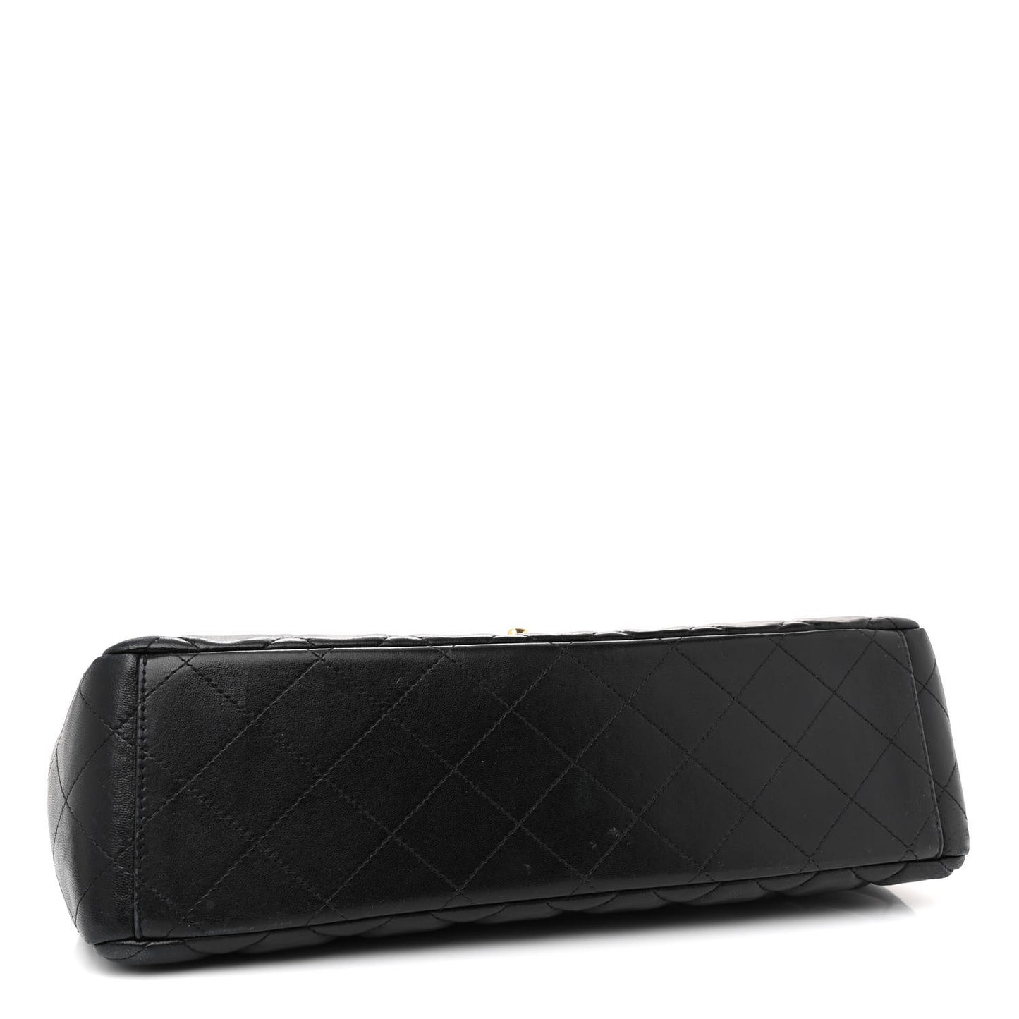 Lambskin Quilted Maxi Single Flap Black