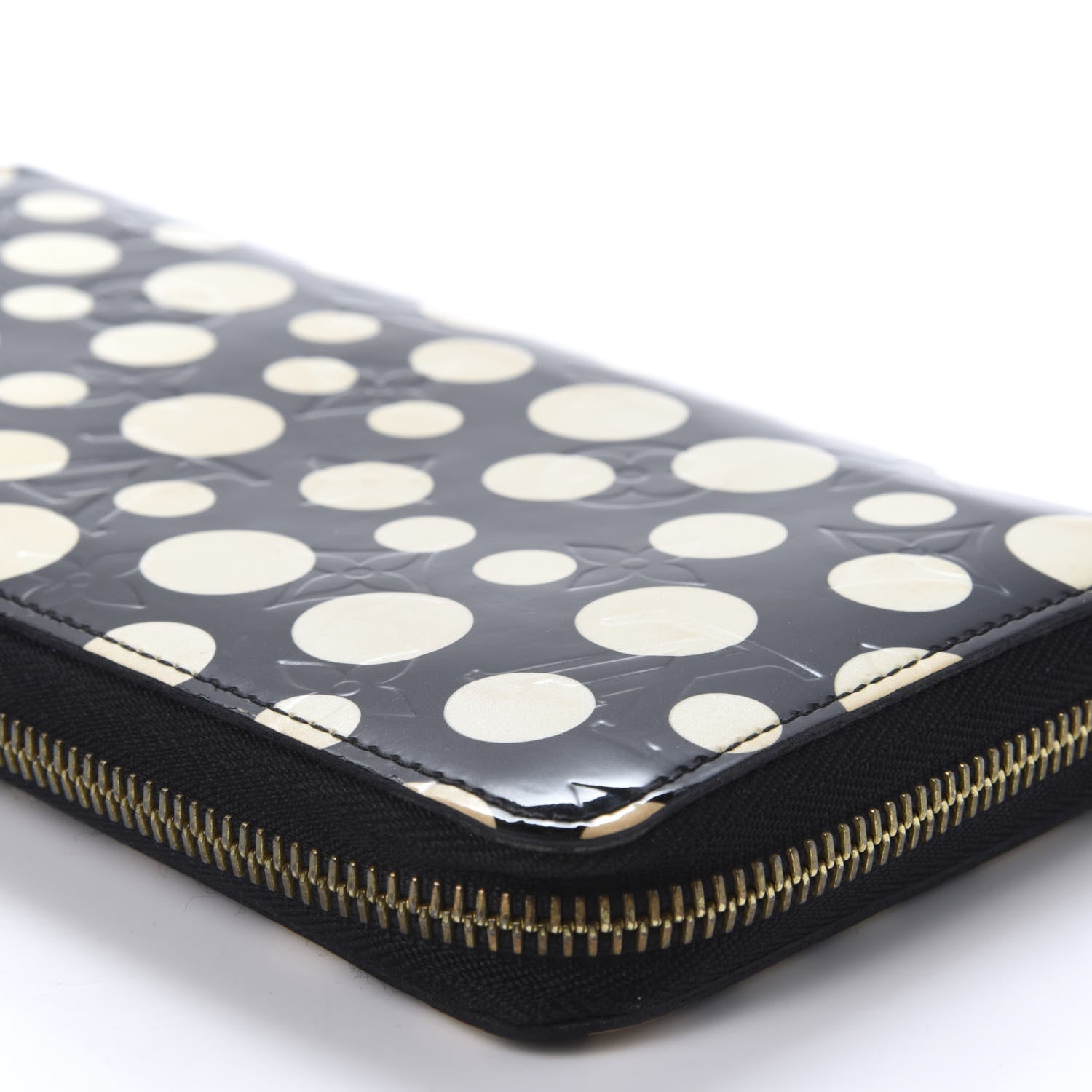 Louis Vuitton Vernis Kusama Infinity Dots Zippy Wallet Black 9 of 12