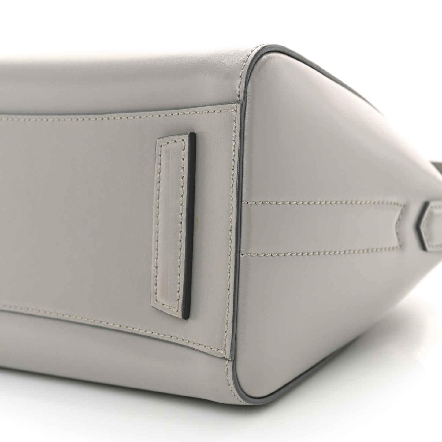 Shiny Lord Calfskin Mini Antigona Pearl Grey