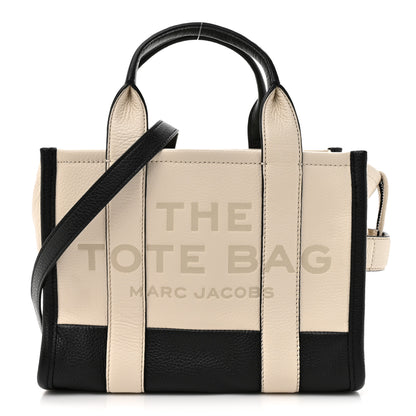 Marc Jacobs Grained Calfskin Small The Tote Bag Ivory Black 1 of 10