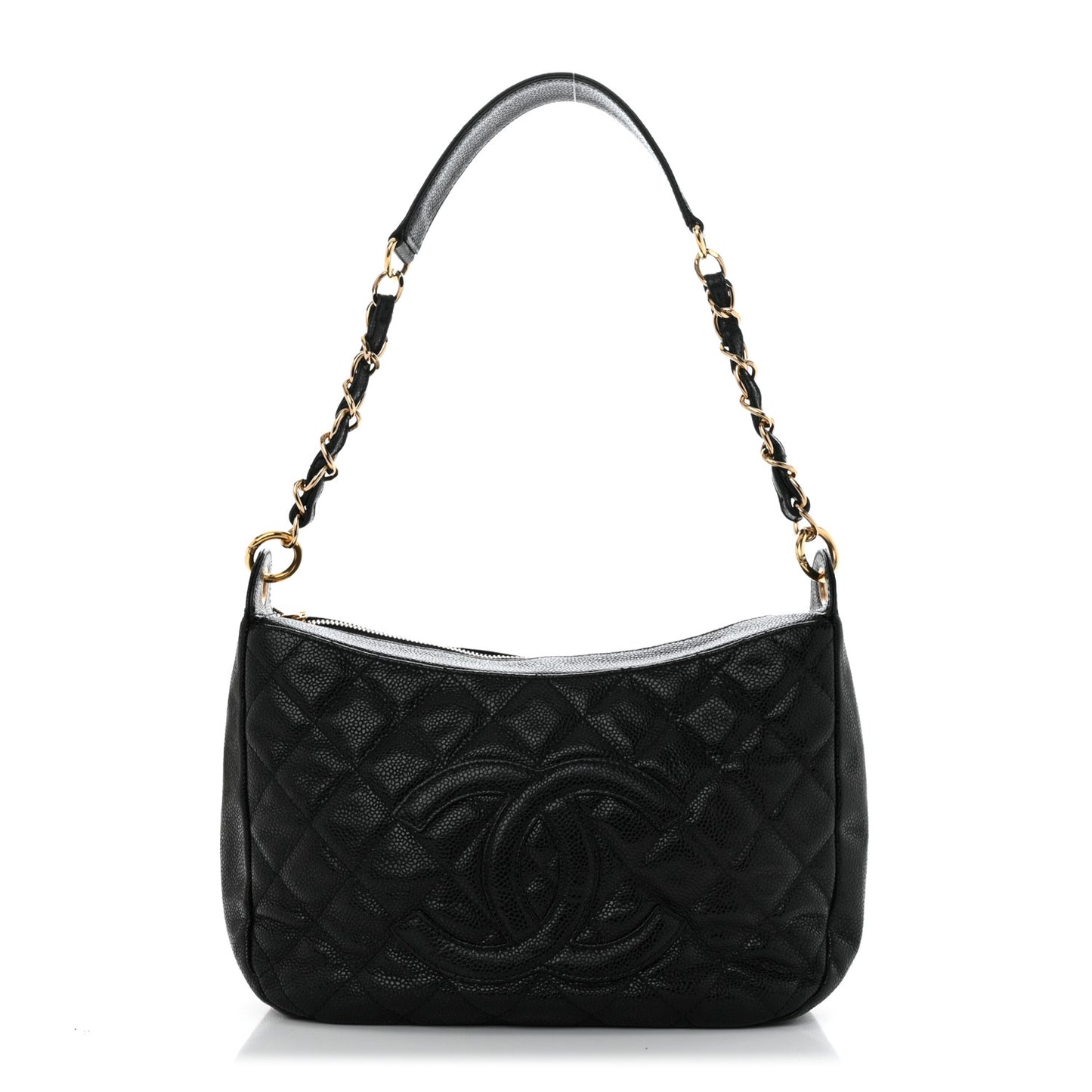 Caviar Quilted Timeless CC Shoulder Bag Black