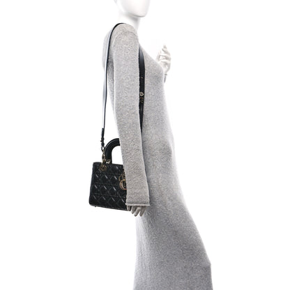 Christian Dior Lambskin Cannage Small My ABCDior Lady Dior Black 3 of 13