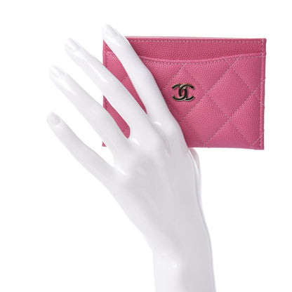 Chanel Caviar Quilted Card Holder Pink 2 of 9