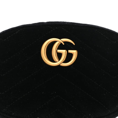 Gucci Velvet Matelasse GG Marmont Belt Bag 75 30 Black 8 of 13