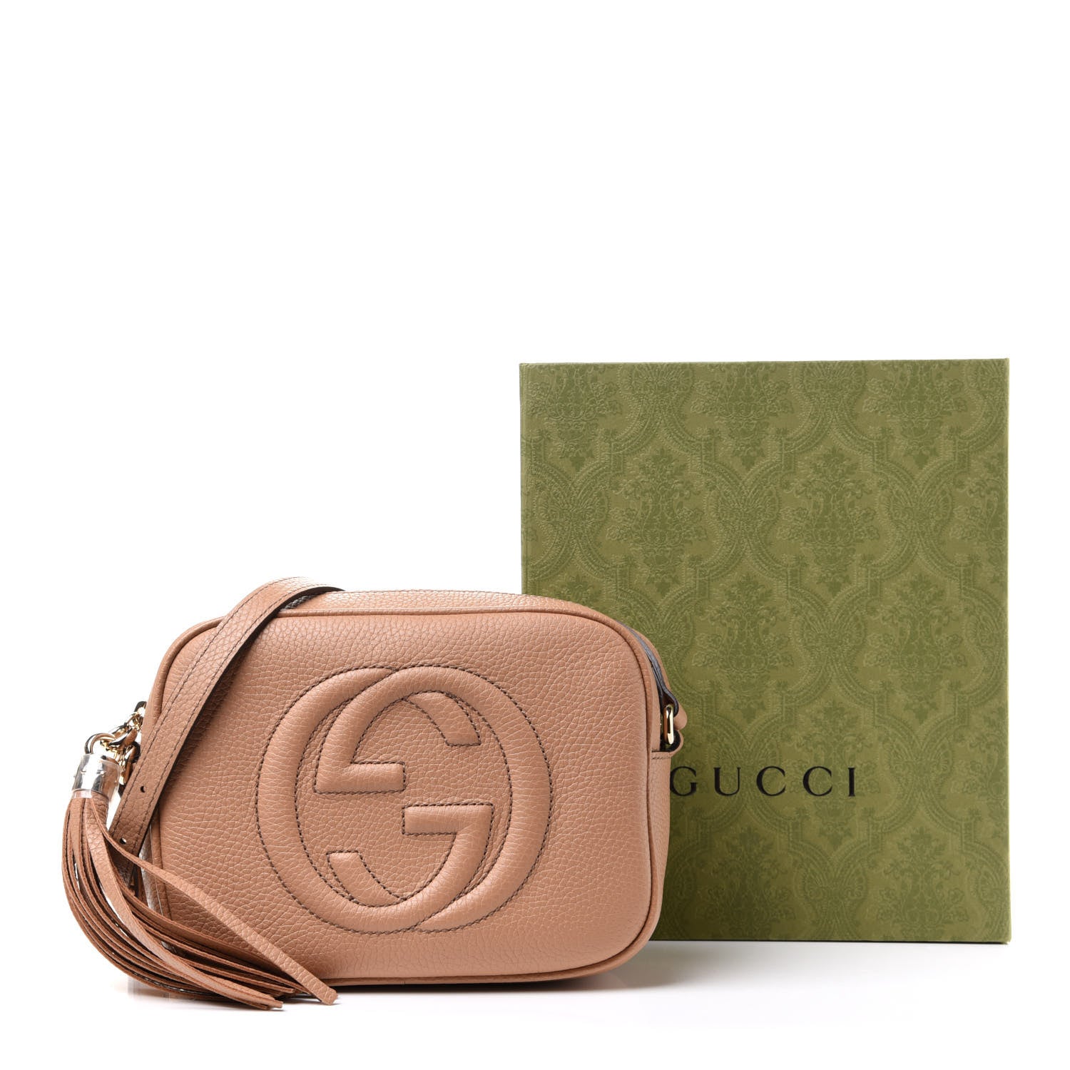 Gucci Pebbled Calfskin Small Soho Disco Bag Camelia 11 of 11
