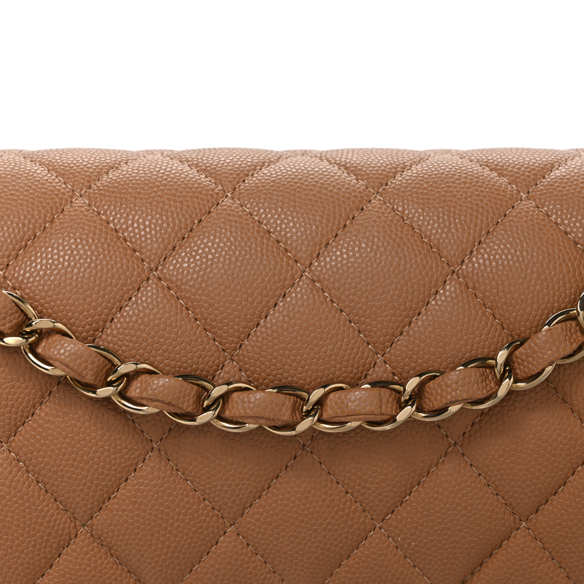 Chanel Caviar Quilted Medium Double Flap Light Brown 8 of 11
