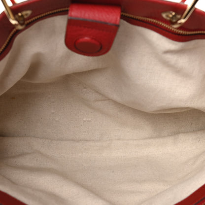 Gucci Calfskin Large Bamboo Shopper Tote Red 4 of 4