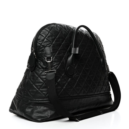 Chanel Coated Canvas Quilted Large Garment Travel Bag Black 2 of 9