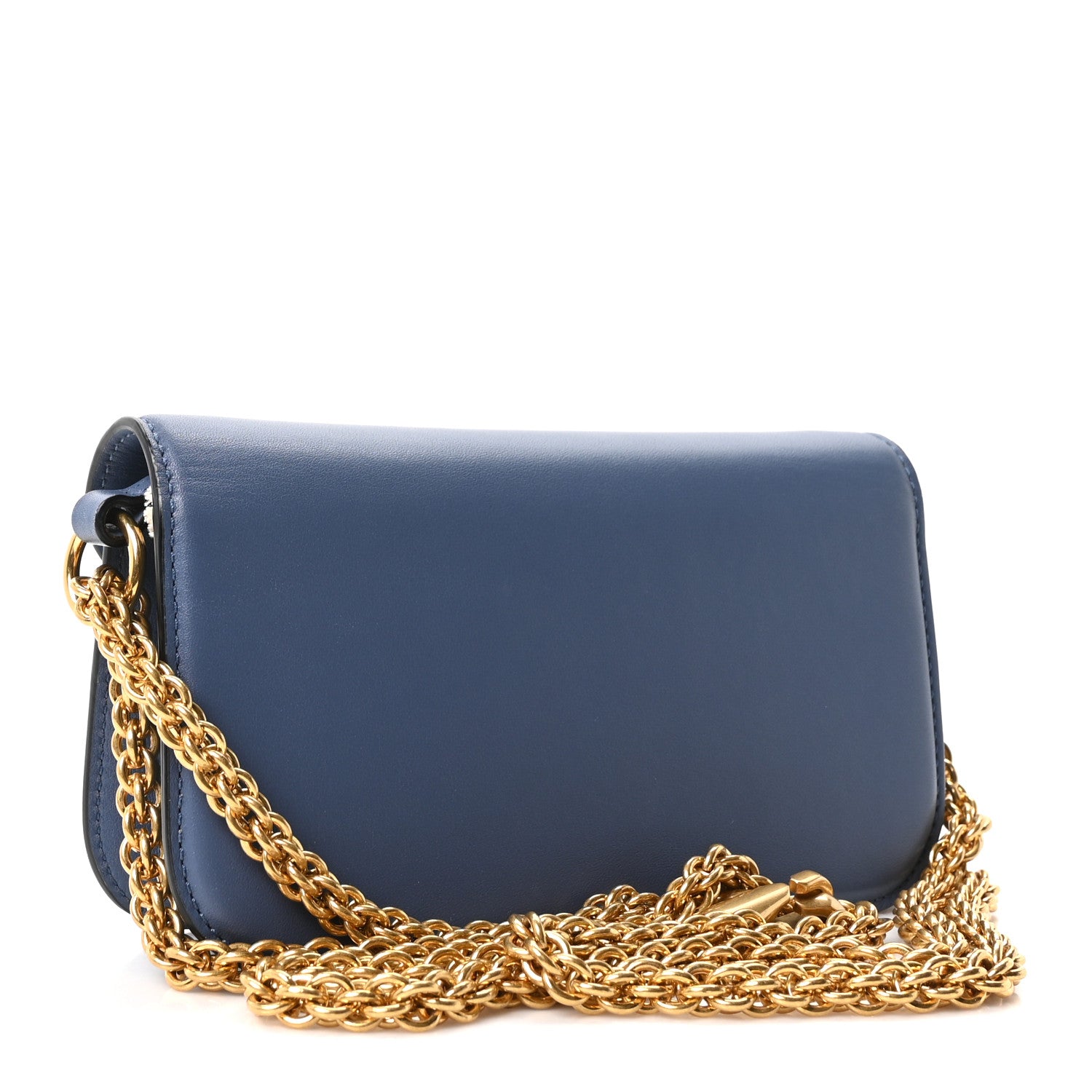 Valentino Garavani Calfskin Vlogo Small Loco Shoulder Bag Blue 3 of 9