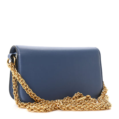 Valentino Garavani Calfskin Vlogo Small Loco Shoulder Bag Blue 3 of 9