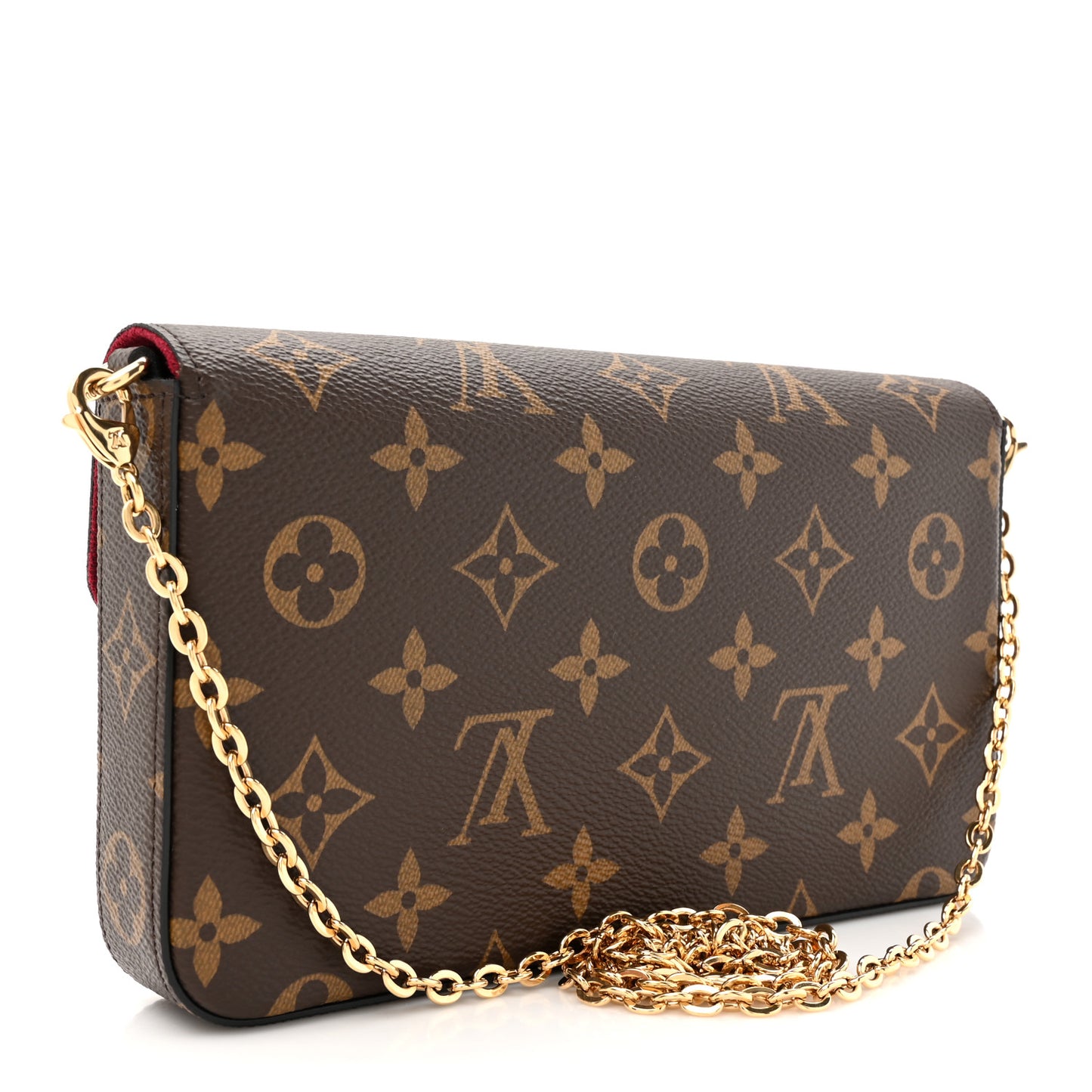Monogram Pochette Felicie Chain Wallet Fuchsia
