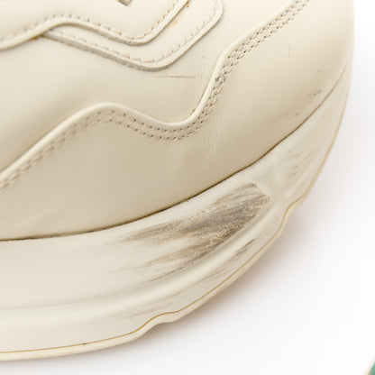 Gucci Calfskin Logo Womens Rhyton Sneakers 38.5 Ivory 9 of 11