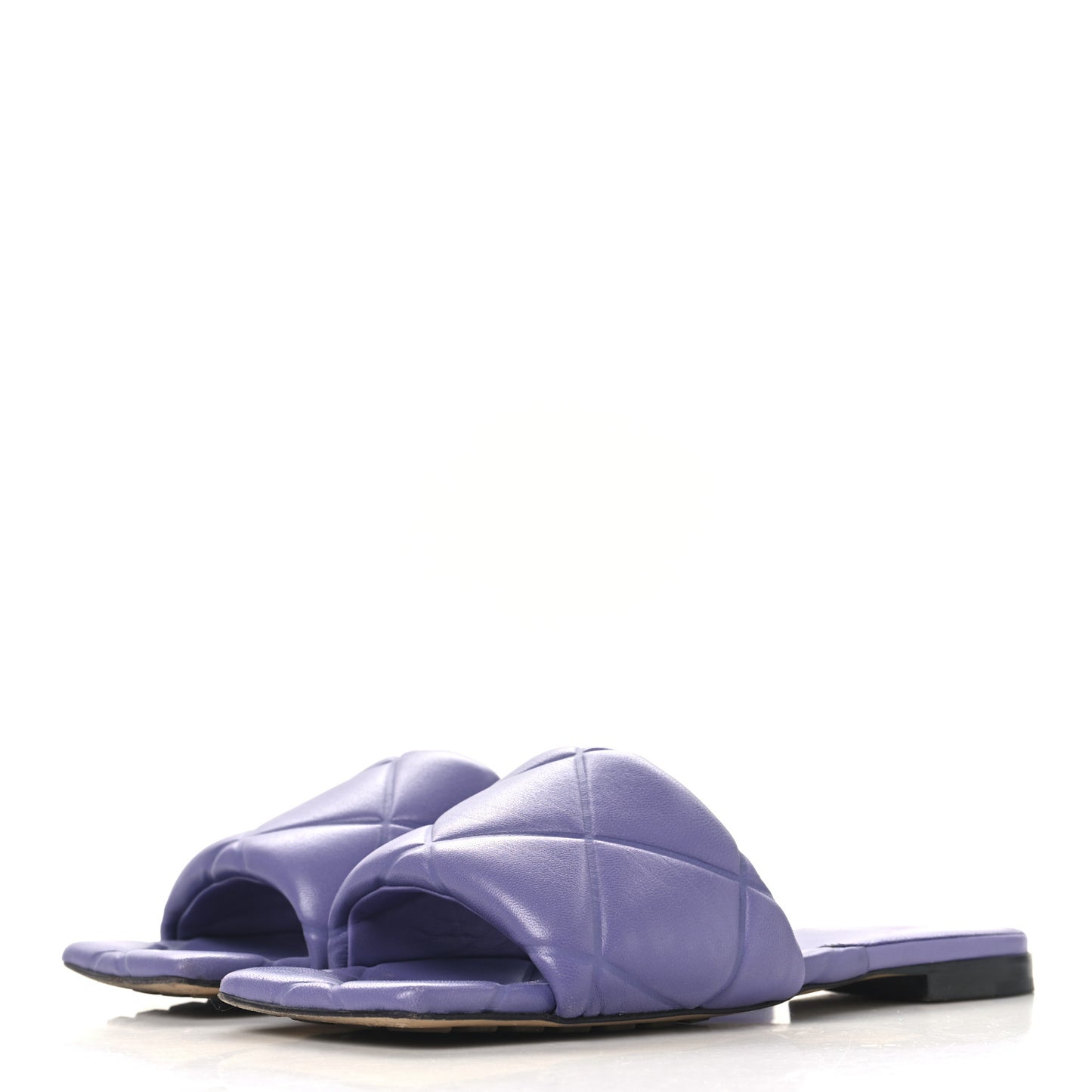 Nappa Maxi Intrecciato Lido Flat Sandals 37.5 Purple