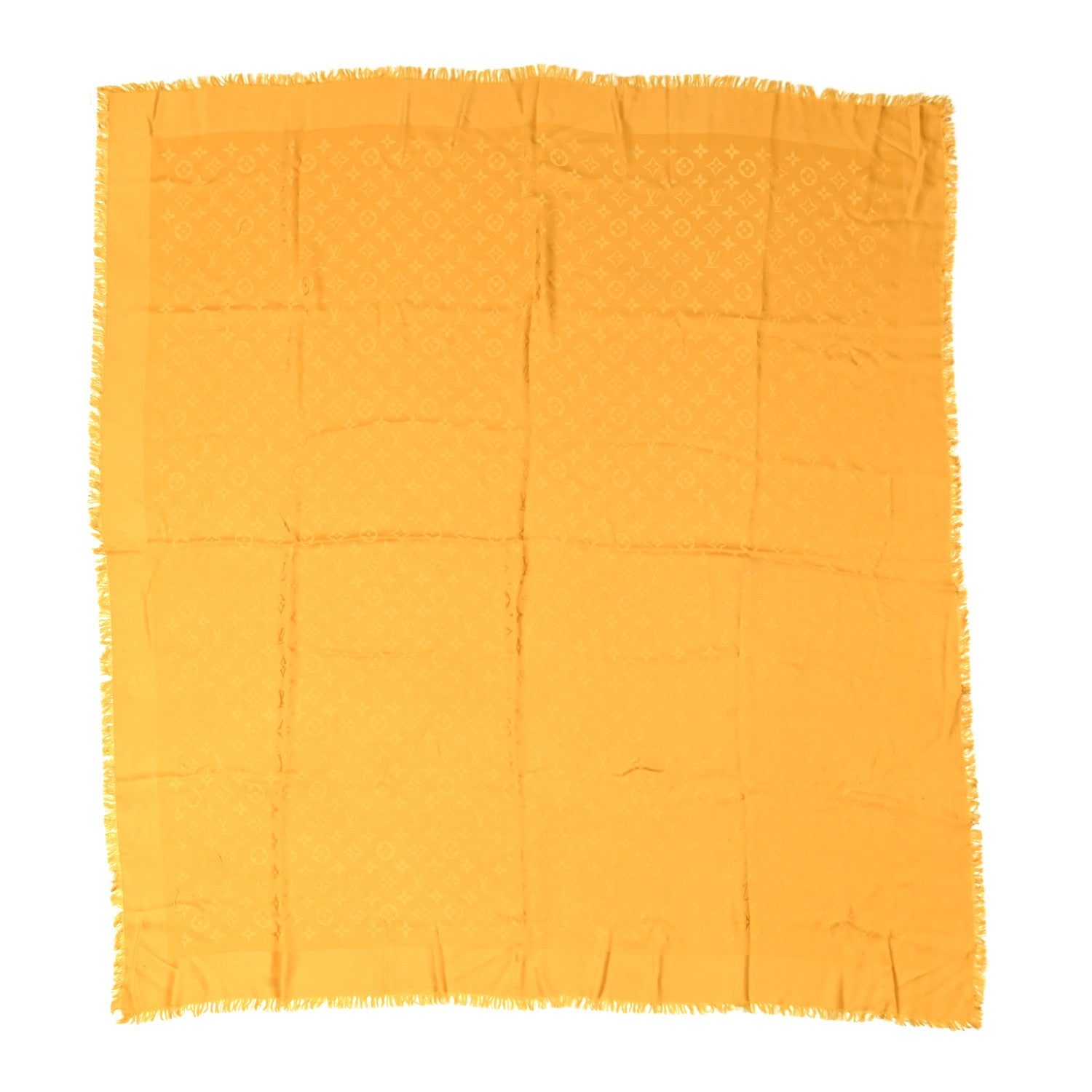 Louis Vuitton Wool Silk Monogram Shawl Safran 1 of 9