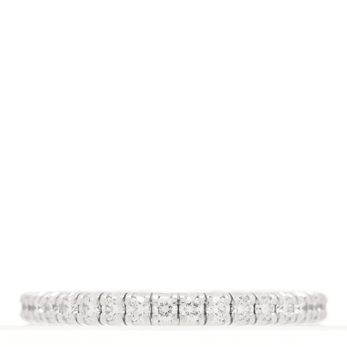 18K White Gold Diamond 2mm Etincelle de Cartier Wedding Band Ring 49 5
