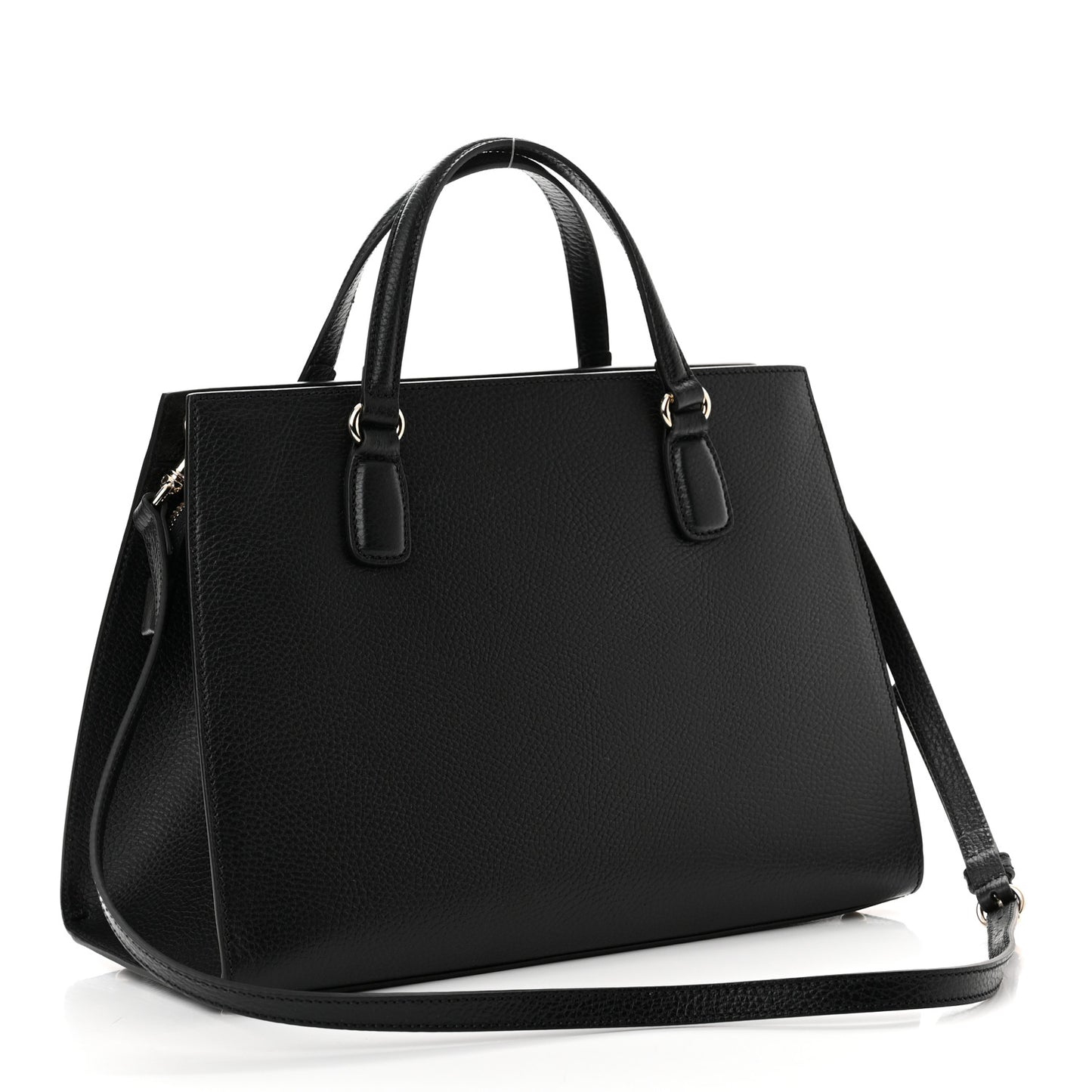 Dollar Calfskin Large Soho Top Handle Satchel Black