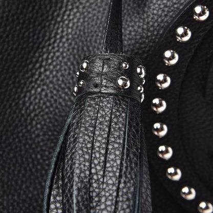 Gucci Pebbled Calfskin Studded Medium Soho Chain Shoulder Bag Black 14 of 14