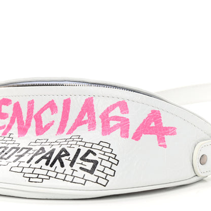 Balenciaga Agneau Arena Graffiti All Over XXS Souvenir Belt Bag White Multicolor 6 of 7
