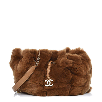 Chanel Rabbit Fur Harlequin Shoulder Bag Brown 1 of 8