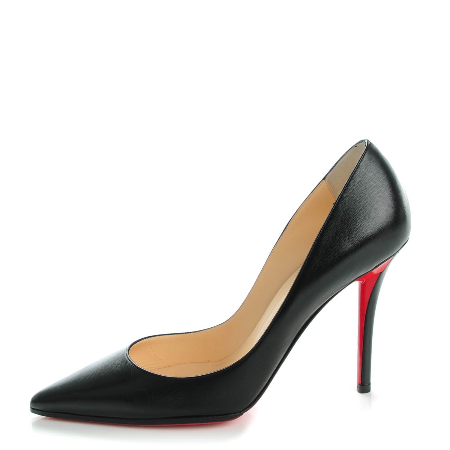 Christian Louboutin Kid Apostrophy 100 Pumps 38 Black 1 of 8