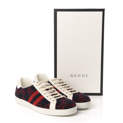 Gucci Covered Wool Big GG Monogram Mens Sneakers 9.5 Blue Red Mystic White 10 of 10