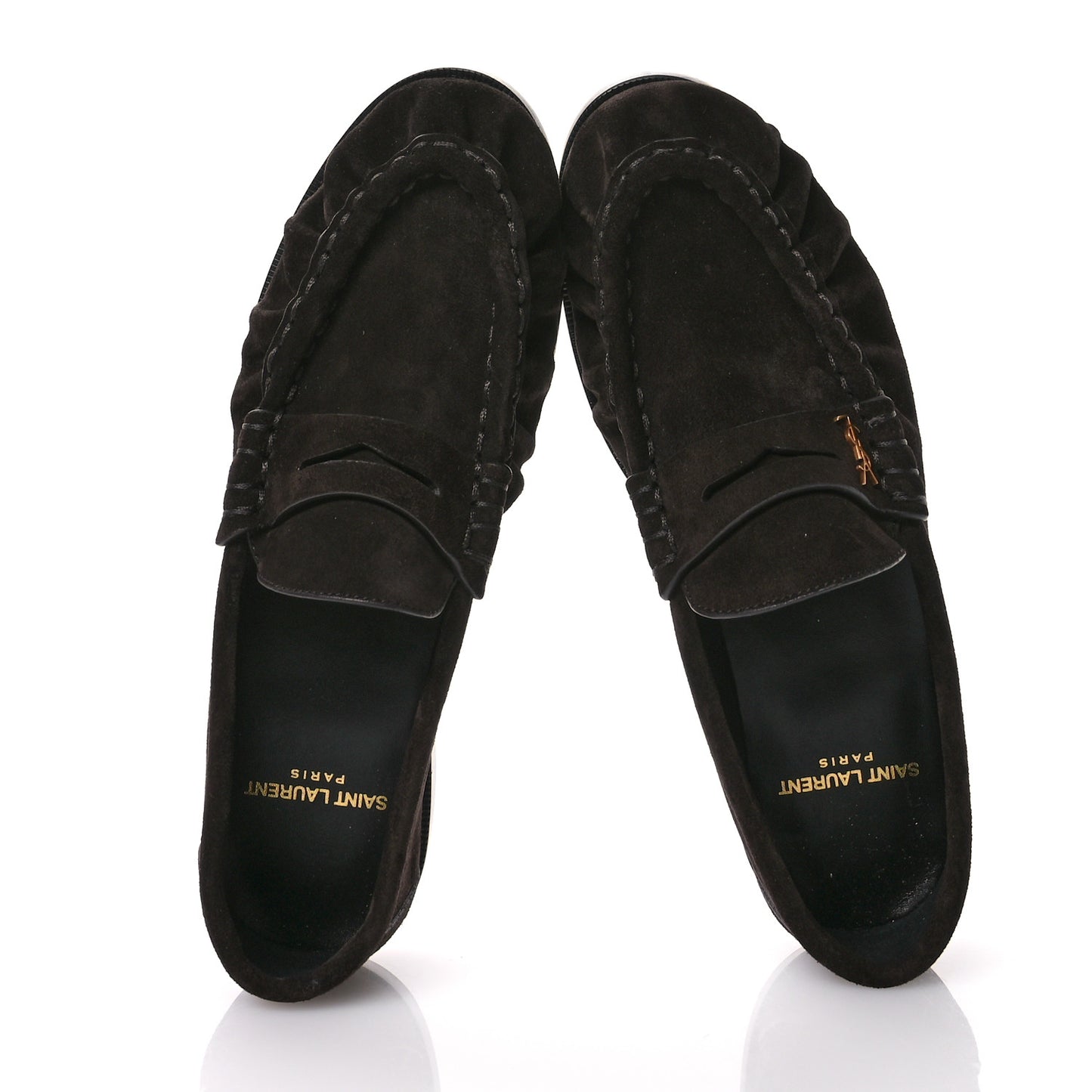 Suede Le Loafer Penny Slippers 36.5 Dark Chocolate