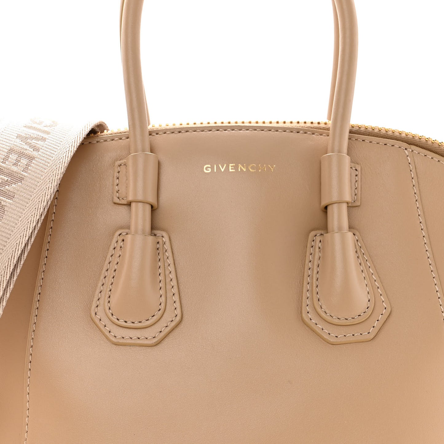 Box Calfskin Mini Sport Antigona Top Handle Bag Beige Cappuccino