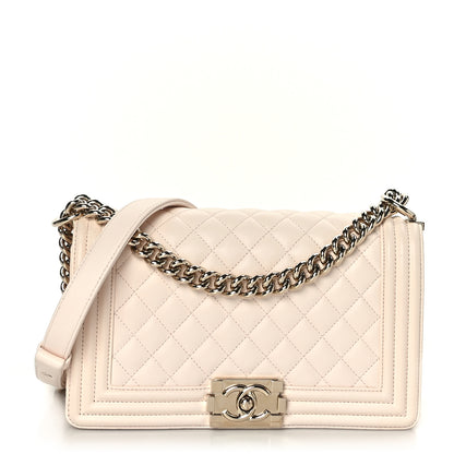 Chanel Lambskin Quilted Medium Boy Flap Light Pink 1 of 9