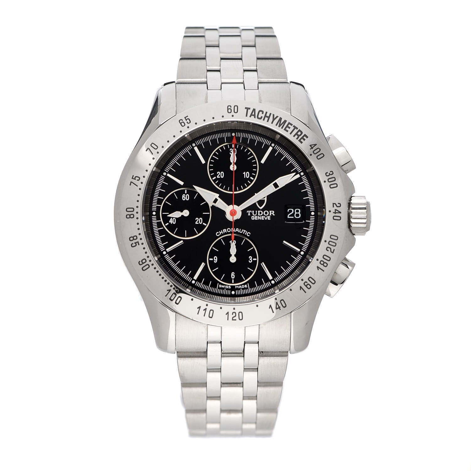 TUDOR Stainless Steel 41mm Chronoautic Automatic Watch Black 79380P 1 of 6