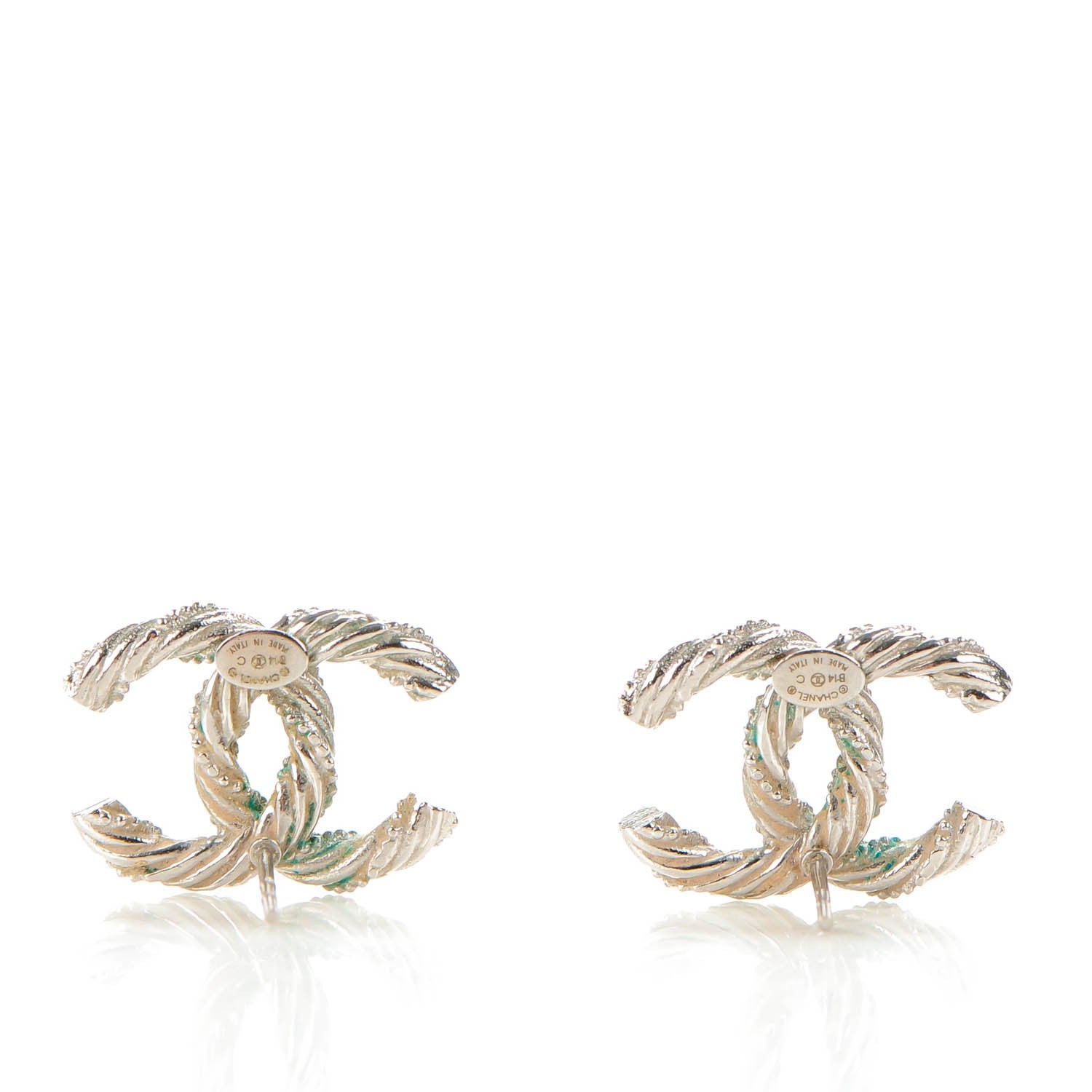 Chanel Crystal CC Twisted Earrings Silver 3 of 5