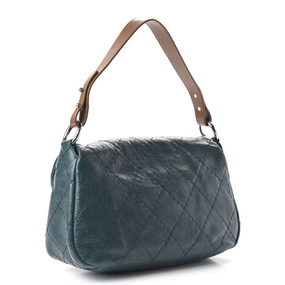 Chanel Glazed Calfskin Stitched On The Road Flap Blue 3 of 11