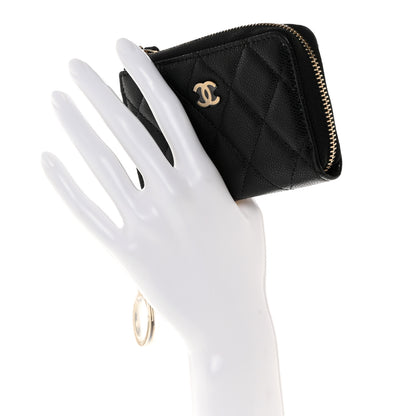 Chanel Caviar Quilted Zipped Key Holder Case Black 2 of 8