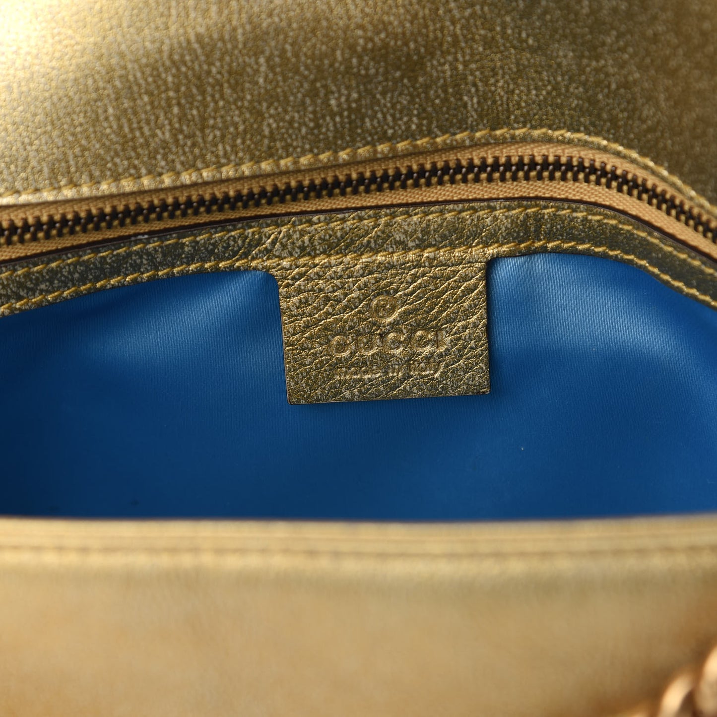 Metallic Calfskin Matelasse Small GG Marmont Shoulder Bag Gold Pink