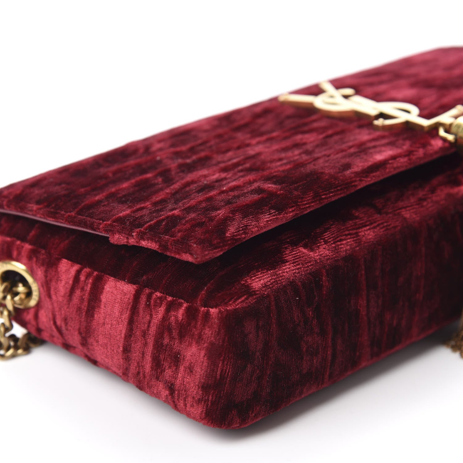 Saint Laurent Velvet Monogram Tassel Kate 99 Red 7 of 11