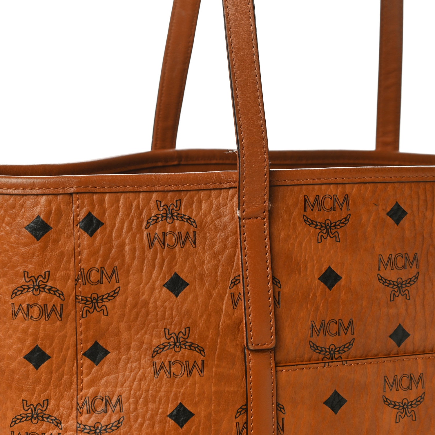 MCM Visetos Toni Shopper Tote Cognac 14 of 22
