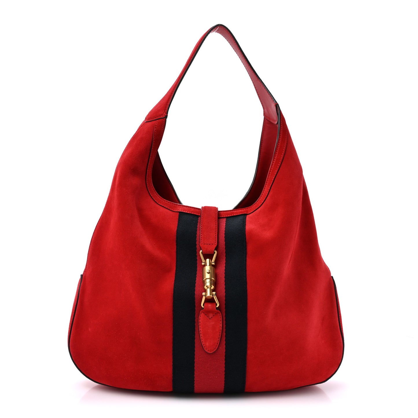 Soft Suede Web Large Jackie Hobo Red