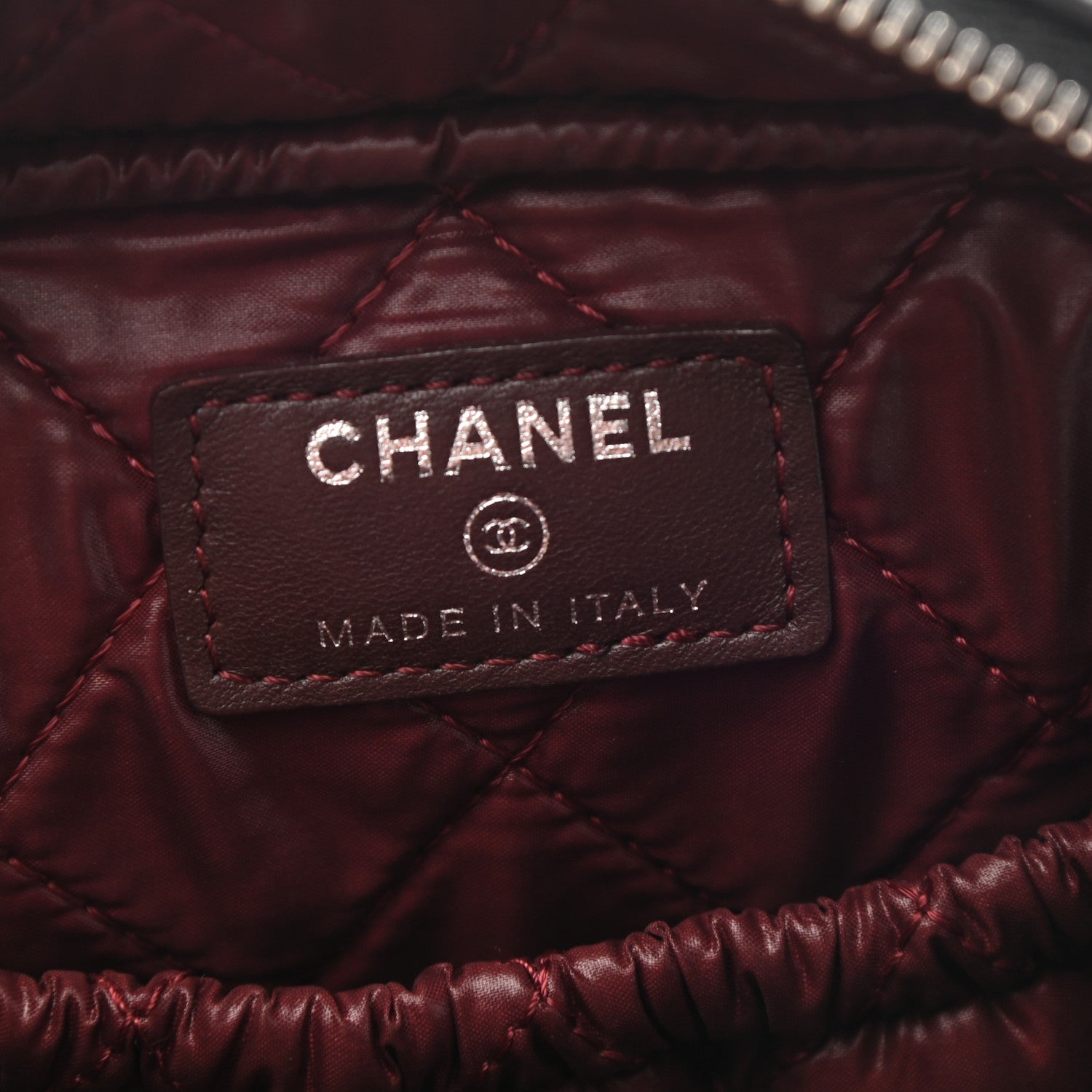 Chanel Lambskin Quilted Medium Curvy Pouch Cosmetic Case Black 6 of 10