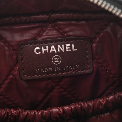 Chanel Lambskin Quilted Medium Curvy Pouch Cosmetic Case Black 6 of 10